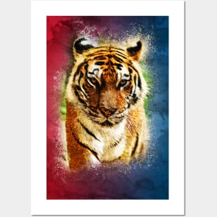 Exotic Bengal TIGER Abstract Watercolor artwork for the animal lovers Posters and Art